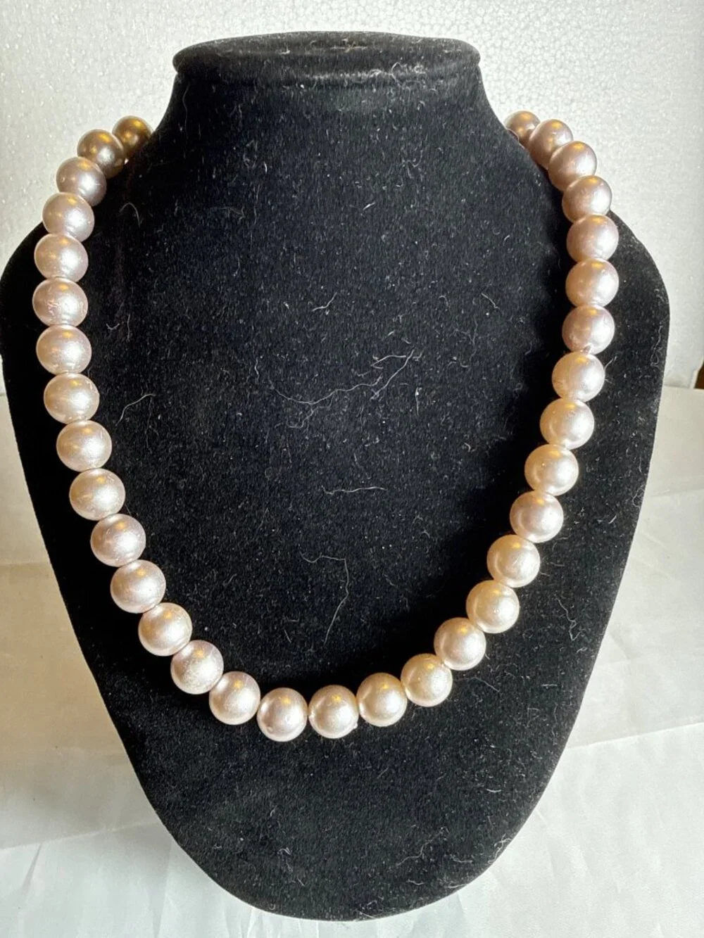 Silver Gray Faux Pearl Strand Necklace Grunge Cyber Whimsigoth Fairy